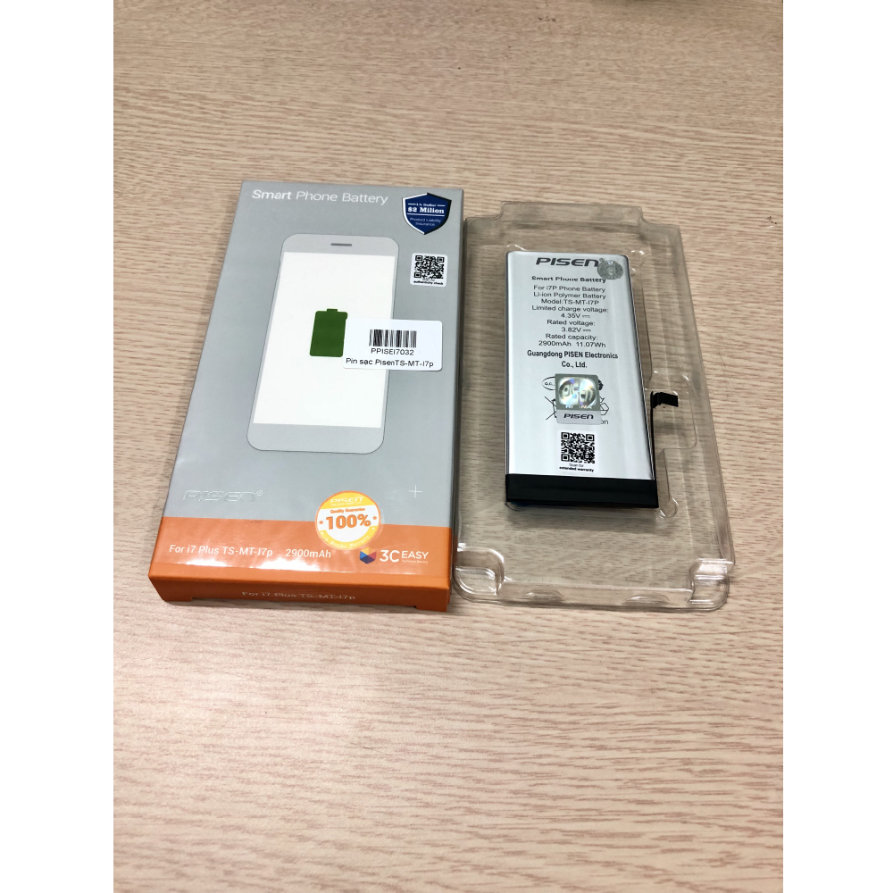 Thay pin iPhone 7 Plus Chính Hãng PISEN (Dung lượng chuẩn 2900mAh)