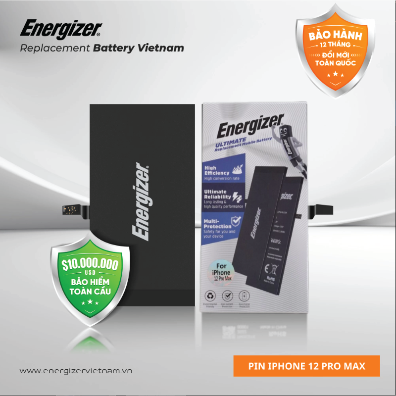 Pin iPhone 12 PRO MAX chính hãng Energizer - ECA12PM3687P