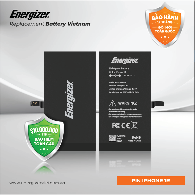 Pin iPhone 12/12 PRO chính hãng Energizer - ECA12P2815P