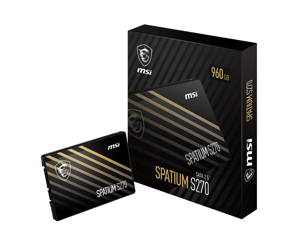 Ổ cứng SSD MSI SPATIUM S270 960GB SATA III 2.5 inch (Đọc 500MB/s, Ghi 400MB/s) - Chính hãng
