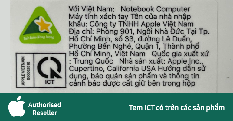 Tem ICT sản phẩm Apple.