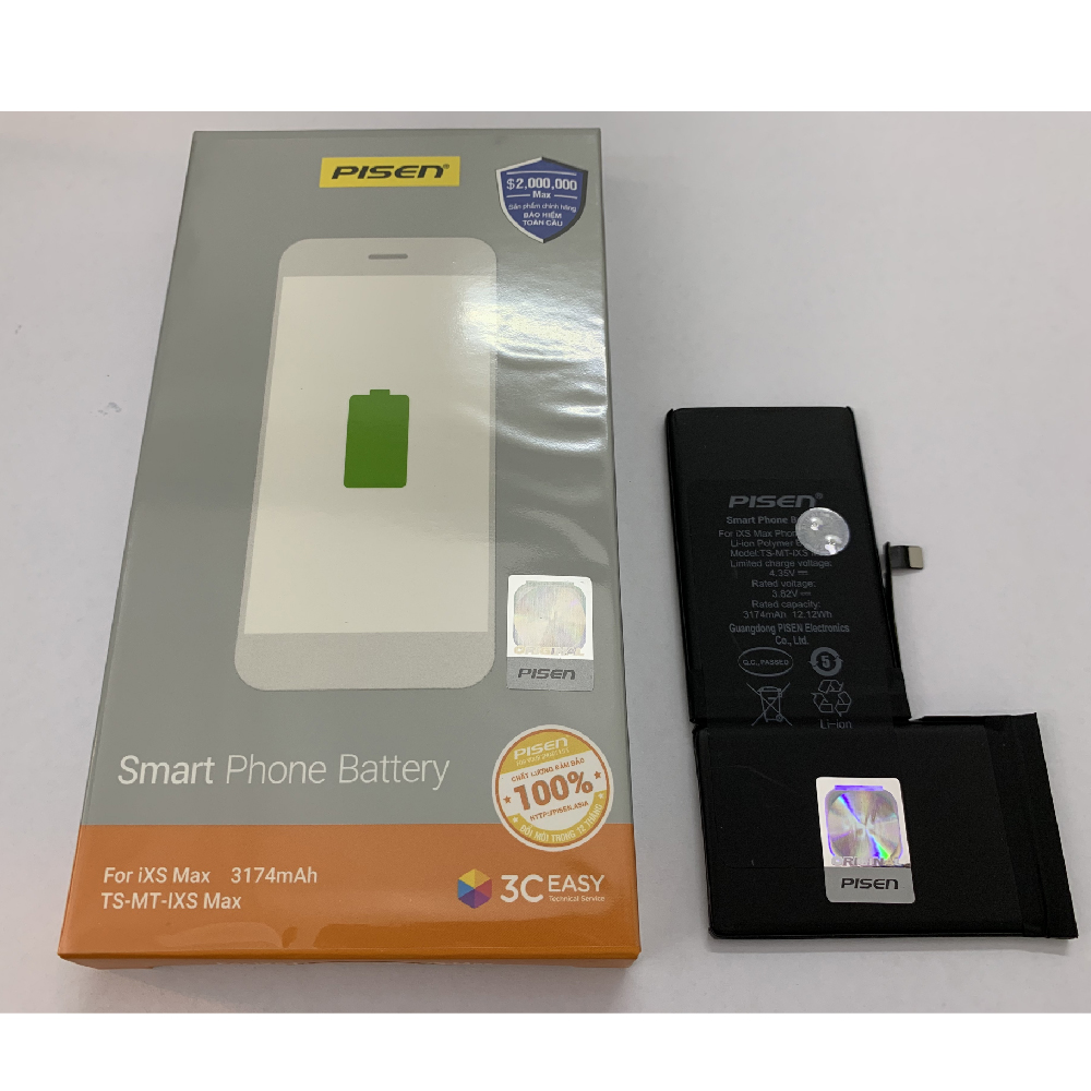Pin iPhone XS MAX Chính hãng Pisen (Dung lượng chuẩn 3174 mAh)