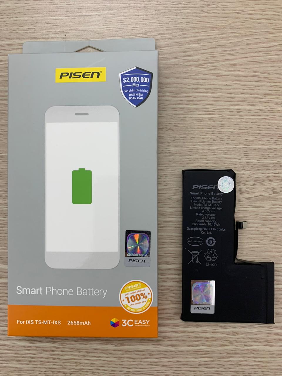 Pin iPhone XS Chính Hãng PISEN (Dung lượng chuẩn 2658mAh)