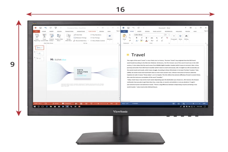 ViewSonic VA1903a - Tỷ lệ màn hình 16:9 hoàn hảo