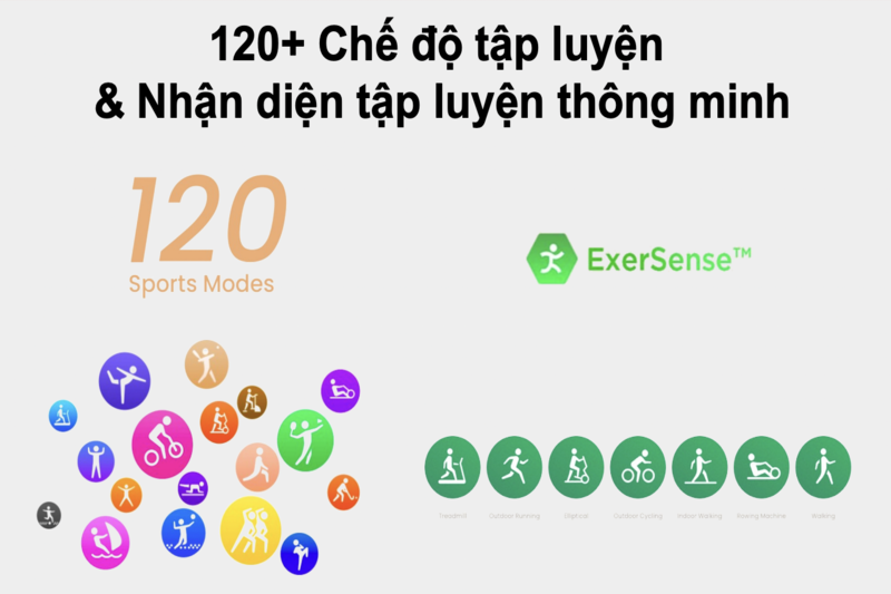 Amazfit Bip 5 - Tập luyện hiệu quả với hơn 120 chế độ luyện tập