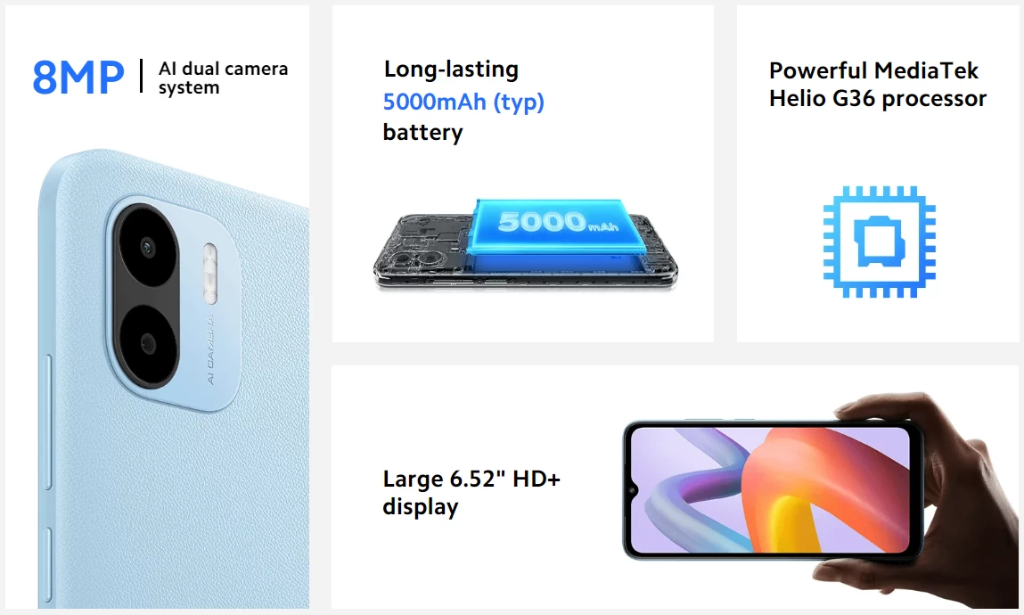 Điện thoại Redmi A2 - trải nghiệm siêu ưng