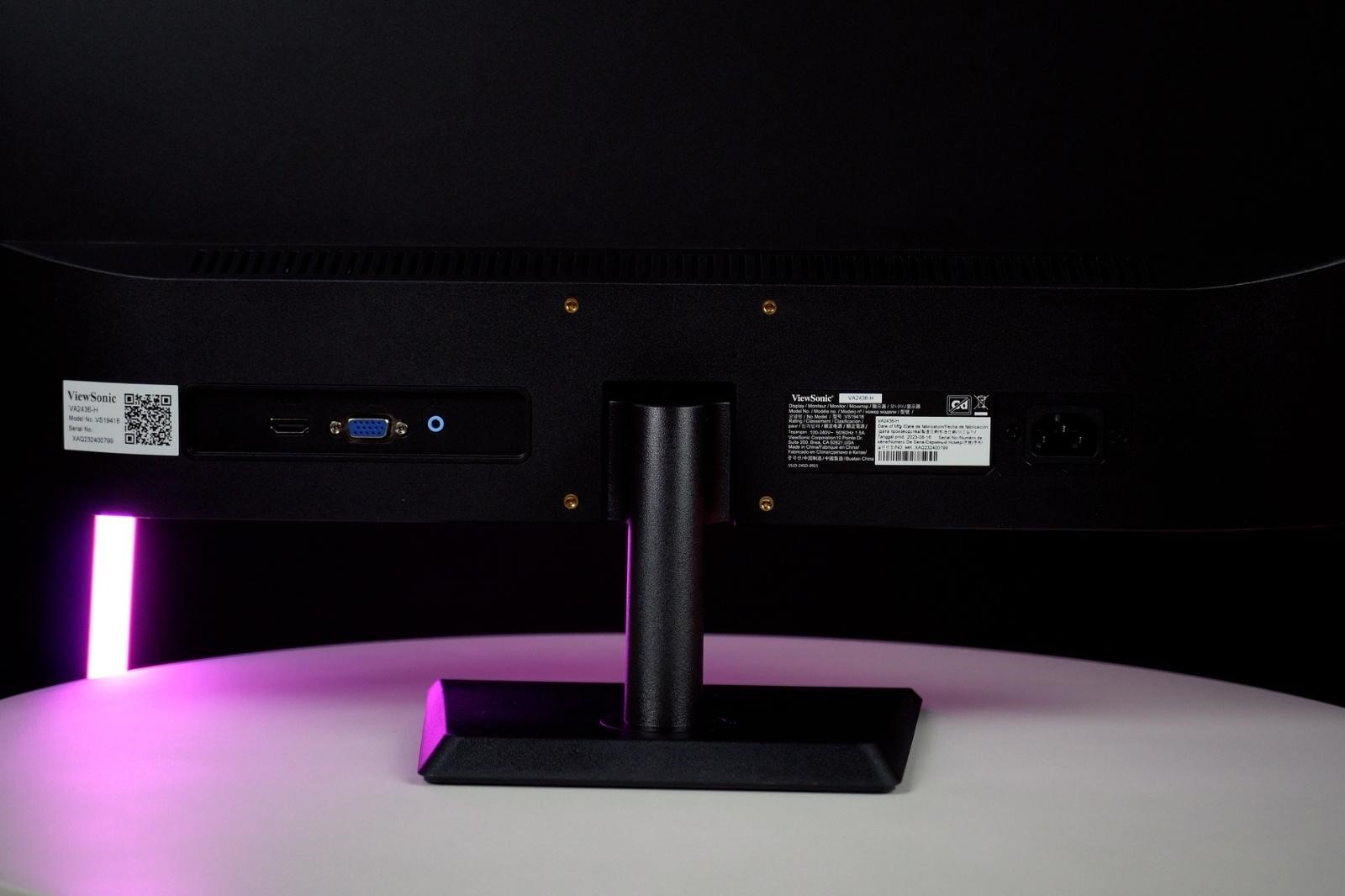 Cổng kết nối đa dạng trên màn hình ViewSonic VA2436-H