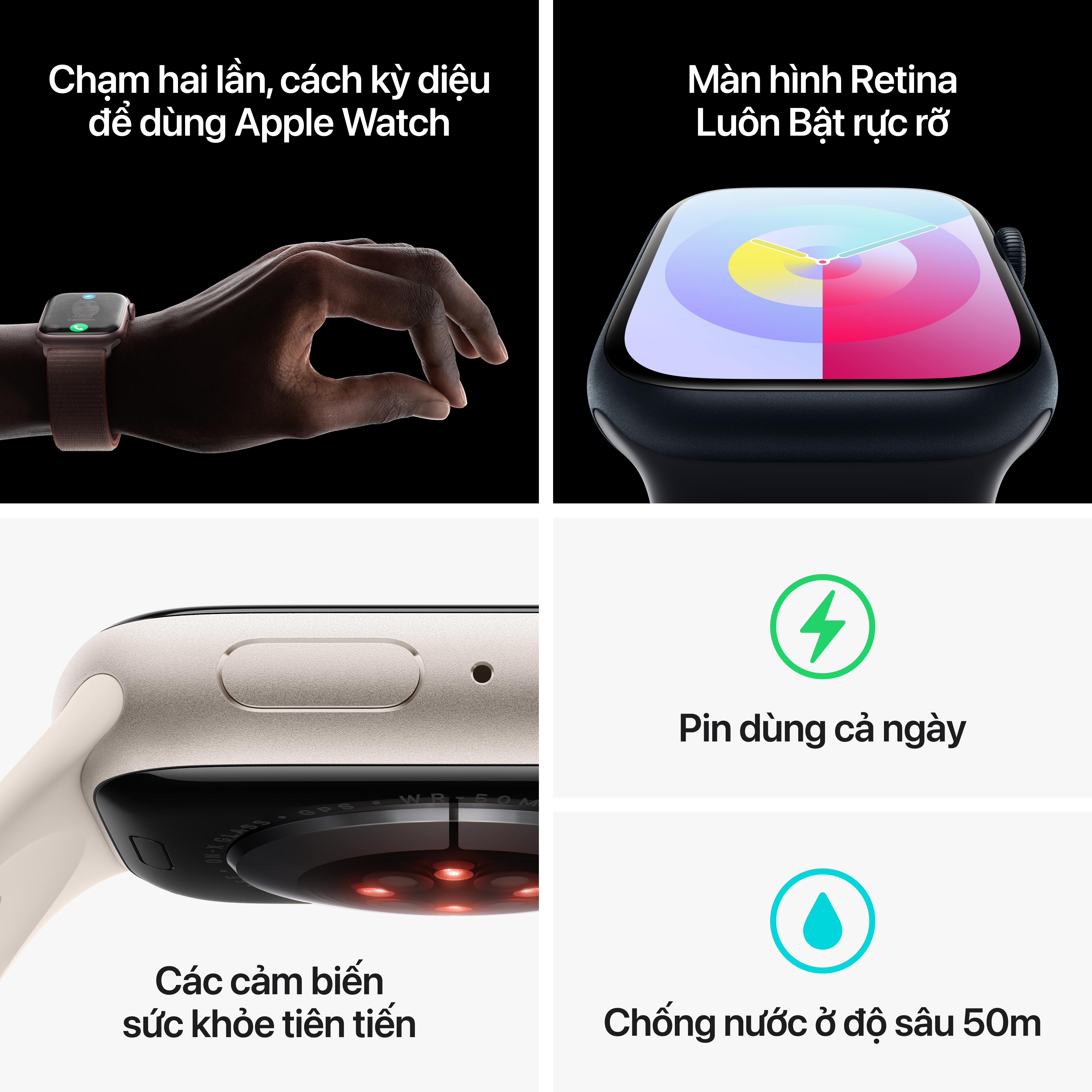Apple Watch Series 9 - Thao tác cử chỉ tay hoàn toàn mới là Double Tap