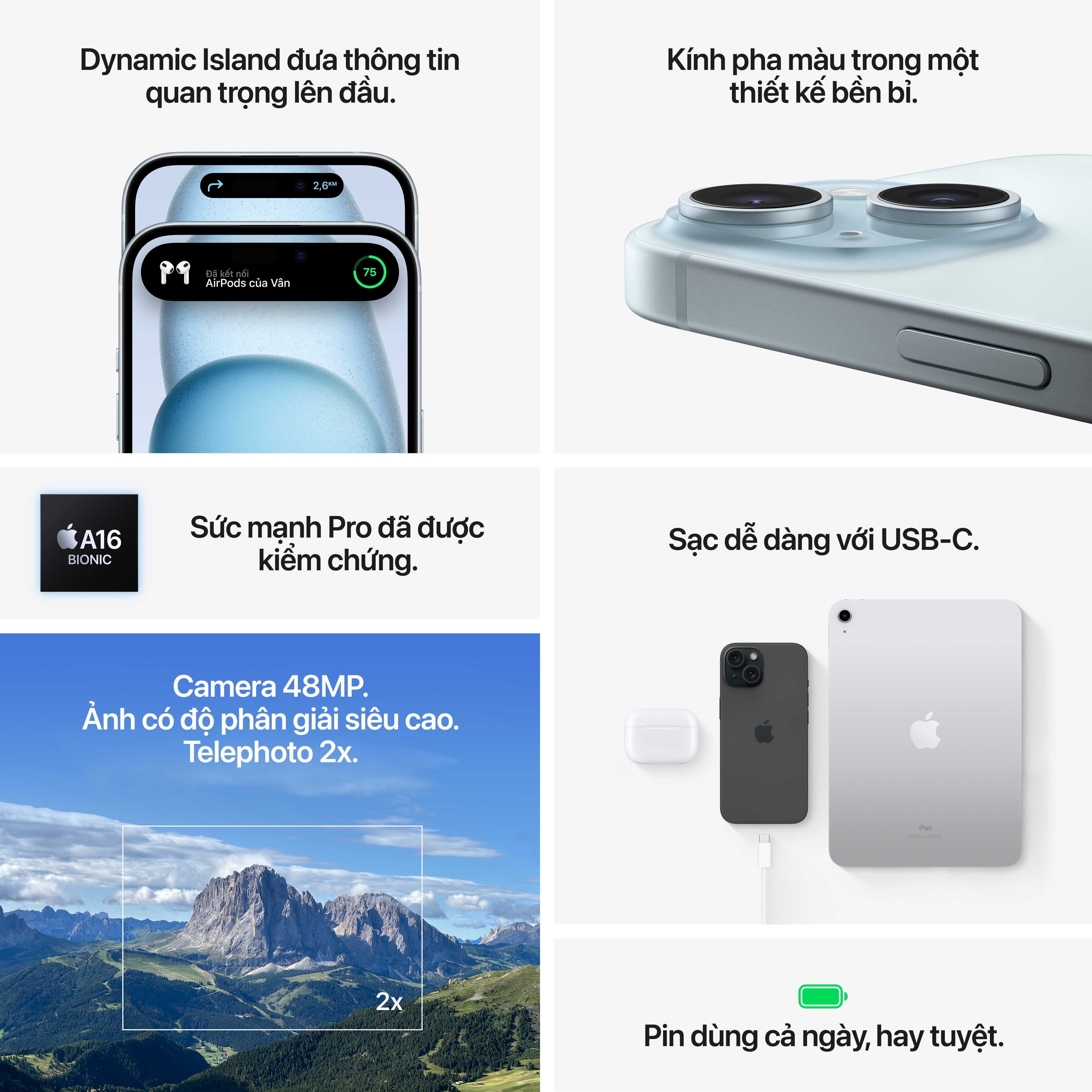 iPhone 15 Tính Năng & Thông Số Kỹ Thuật