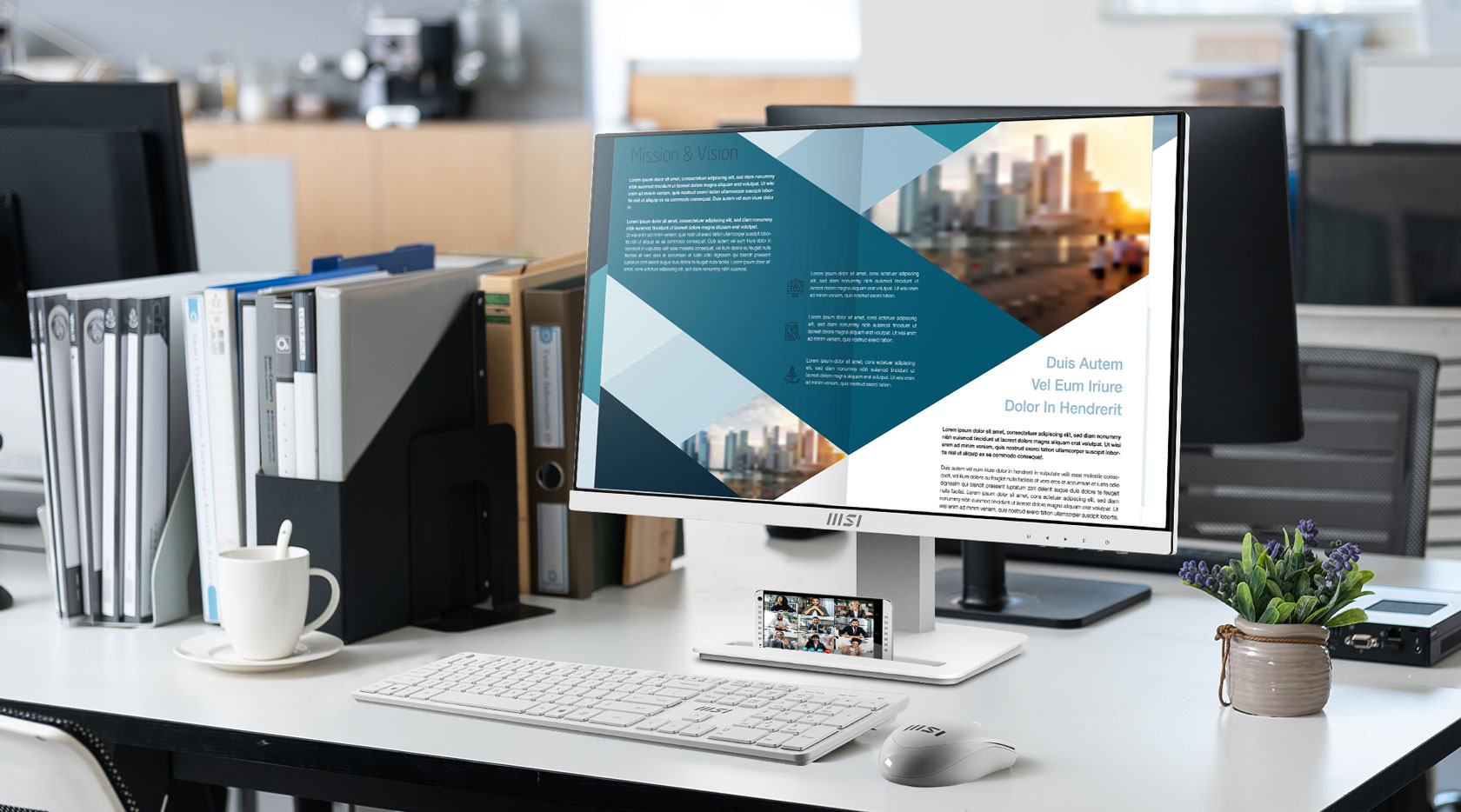 Màn hình MSI PRO MP243XW sở hữu thiết kế tối giản mà hiệu quả