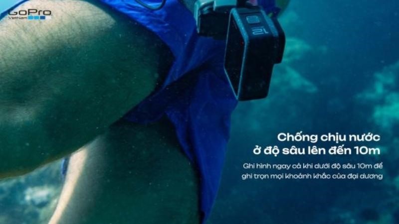 GoPro Hero 12 - Yên tâm dùng dưới nước ở độ sâu lên tới 10m