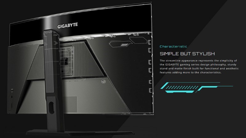 Màn hình GIGABYTE M32QC-AP - Thiết kế bền bỉ, công thái học