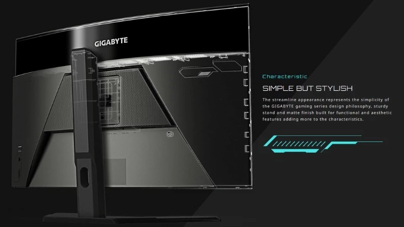 Màn hình GIGABYTE M32QC-AP - Thiết kế bền bỉ, công thái học