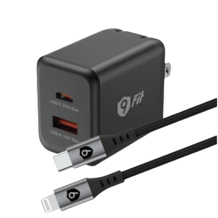 Combo Củ sạc 9Fit PD 35W 1A1C GaN + Cáp 9Fit USB-C to Lightning 1M - Máy cũ, TBH