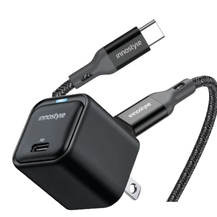 Combo Củ sạc Innostyle Ultra MiniCube 20W+Cáp PowerFlex C To Lightning