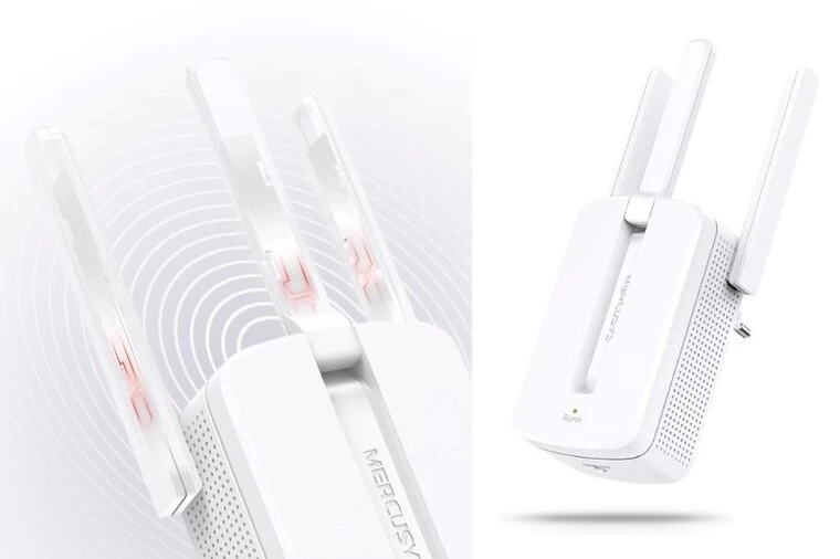 Thiết bị mở rộng sóng Wifi Chuẩn N Mercusys MW300RE tích hợp công nghệ MIMO cho bộ mở rộng và 3 ăng ten ngoài 5dBi