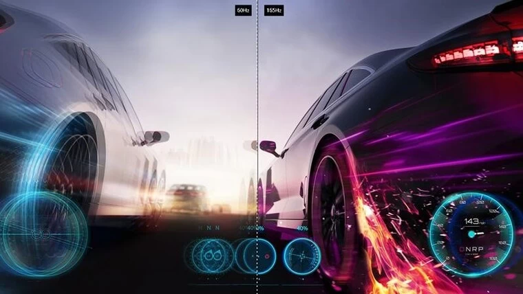 Màn hình LG 27GR75Q-B Màu sắc sRGB 99%(CIE1931), QHD (2,560x1,440 pixel), tần số 165Hz, tốc độ phản hổi 1ms.