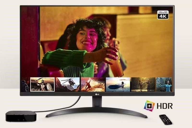 Màn hình LG 32UR500-B Độ phân giải 4K 3840x2160 pixels, hiệu ứng HDR, tỷ lệ tương phản ấn tượng 1800:1, độ sáng 350 nits.