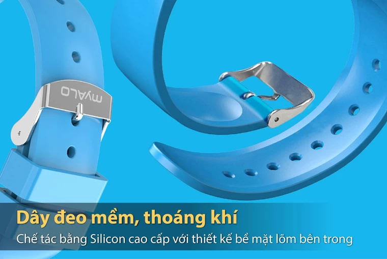 Đồng hồ định vị trẻ em myALO K74 Dây đeo làm từ silicon mềm mại, thoáng khí.