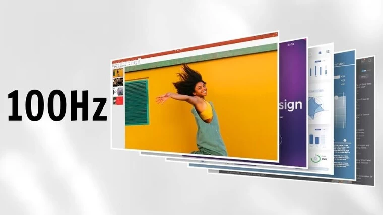 Màn hình LG 27MR400-B Tần số quét và tốc độ làm mới đạt 100Hz.