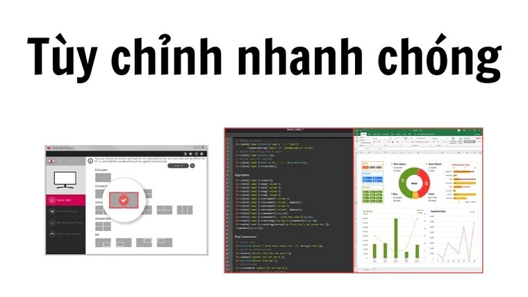 Phần mềm Onscreen Control đi kèm nhanh chóng xử lý thông số màn hình nhanh chóng.