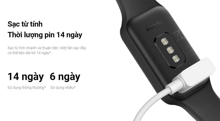 Xiaomi Band 8 Active thời lượng pin 14 ngày