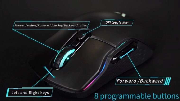Có 6 nút lập trình, đa sắc RGB 16 triệu màu sắc.