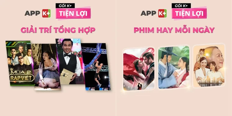 K+ Gói Tiện Lợi Mobile Kênh cơ bản VTV, HTV2,.... ON Sports HD, HTV Sports.