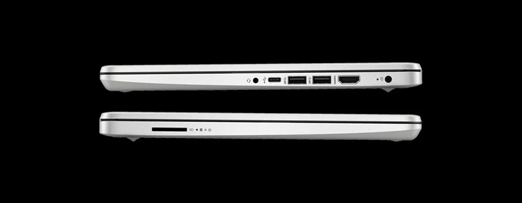 Laptop HP 14s-dq5122TU (8W356PA) 1 USB-C, 2 USB-A, 1 HDMI và 1 jack âm thanh.