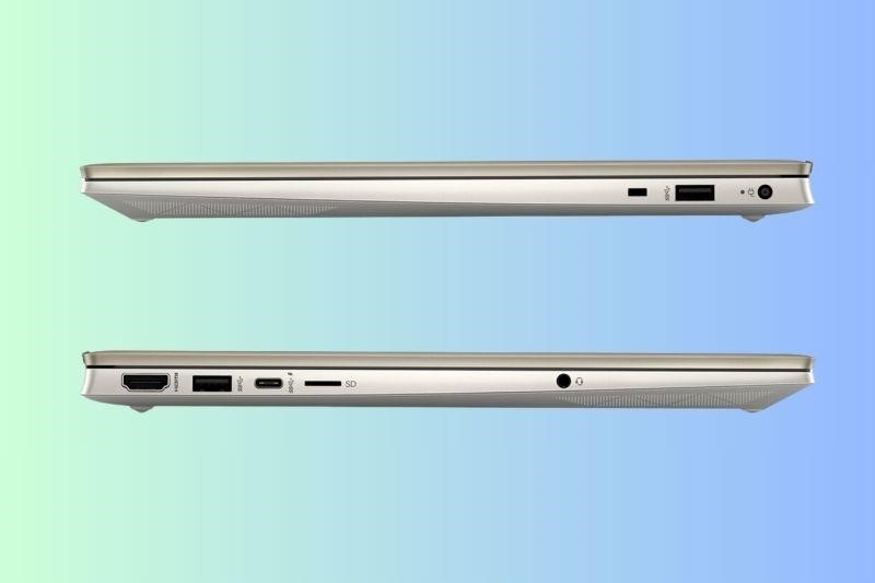 1 cổng USB Type C, 2 cổng USB Type A, 1 cổng HDMI 2.1,  1 cổng AC và 1 jack tai nghe.