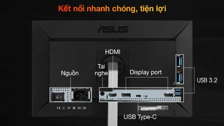 ASUS ProArt PA278CV đa dạng cổng kết nối