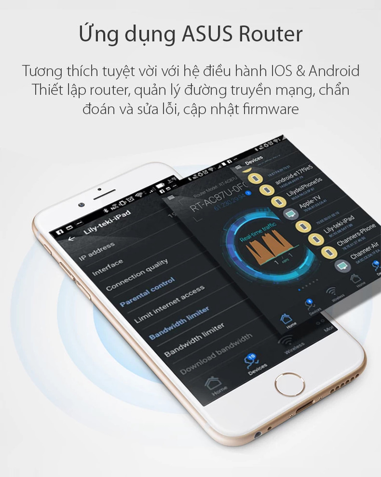 Router ASUS RT-N12+ quản lý thông qua app ASUS Router