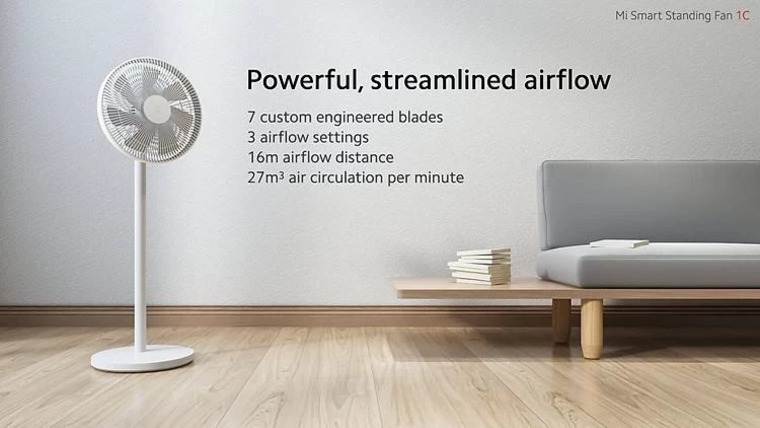 Mi Smart Standing Fan 2 Lite 7 cánh quạt, tối đa khoảng cách làm mát, airflow