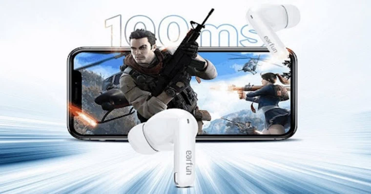 Tai nghe không dây EarFun Air Mini 2 Độ trễ âm thanh 100ms cùng 2 micro chiến game chuẩn xác.
