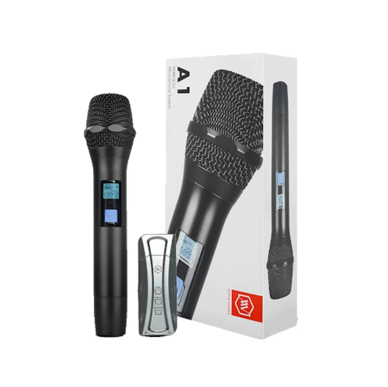Micro không dây Alpha Works A1 Chính hãng Sử dụng pin AA nguồn năng lượng dễ tìm kiếm cùng với màn hình LED thông tin.