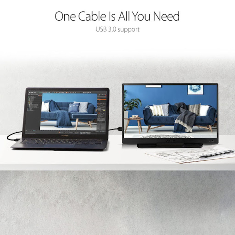 Màn hình di động ASUS ZenScreen MB165B Chính hãng Tấm nền TN với cấu trúc tinh thể lỏng.