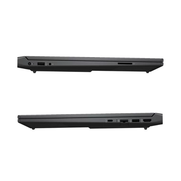 Gaming HP Victus 15 USB-A, USB-C hỗ trợ DisplayPort 1.4, HDMI 2.1, RJ-45 và jack cắm tai nghe.