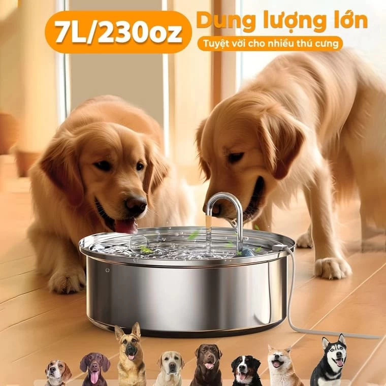 Oneisall PWF 002 dung tích lớn 7 lít, kích thước 18x18x11.6cm.