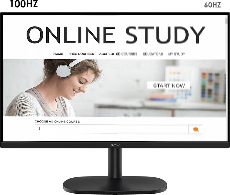 MSI PRO MP245V Tần số quét 100Hz, đem đến hình ảnh mượt mà, đặc biệt tối ưu trải nghiệm khi xem video, chơi game tốt hơn.