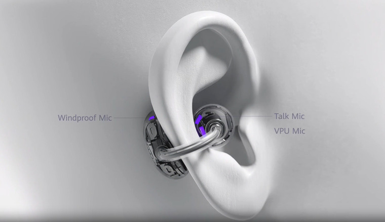  Acoustic Ball (bộ phận phát âm thanh), Comfort Bean và móc kẹp nối giữa hai phần này.