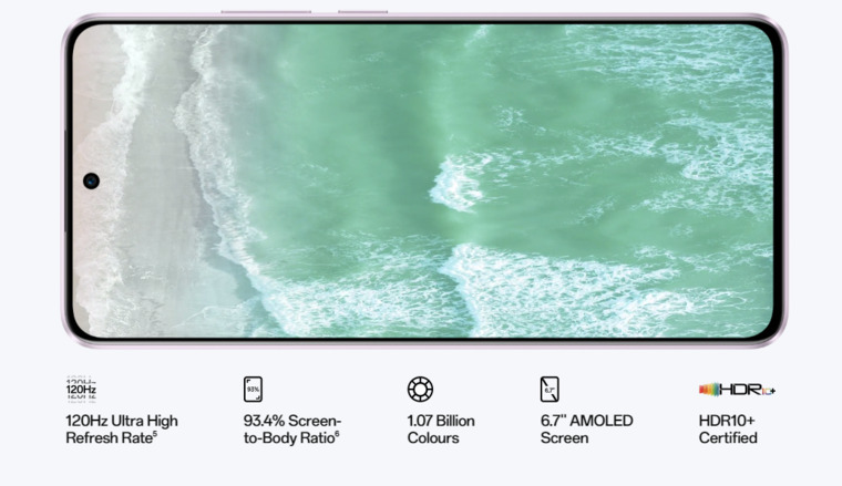Màn hình AMOLED có kích thước 6,7 inch cùng độ phân giải 1080 x 2412.