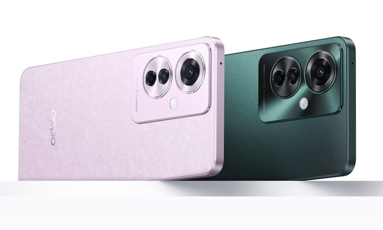 Điện thoại OPPO Reno11 F 5G, 8GB và 256GB.