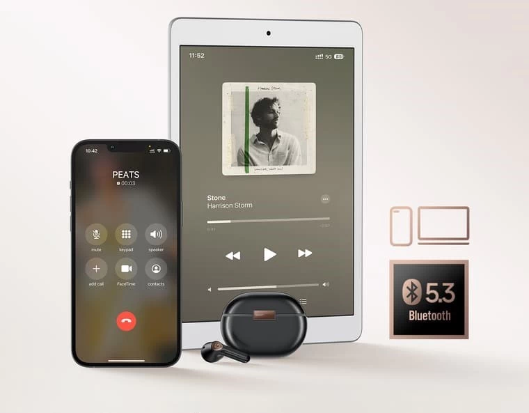 SoundPEATS Air4 Pro Bluetooth 5.3 và khả năng kết nối 2 thiết bị.