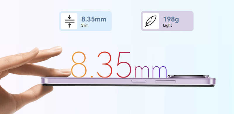 Thiết kế mỏng nhẹ, hiện đại với 8.35mm và 198g.