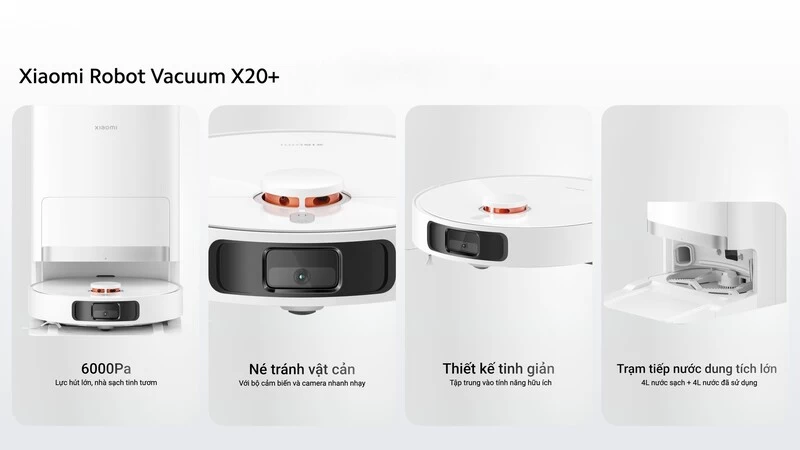 Xiaomi Vacuum X20 Plus Thiết kế tinh giản, dock sạc đa chức năng.