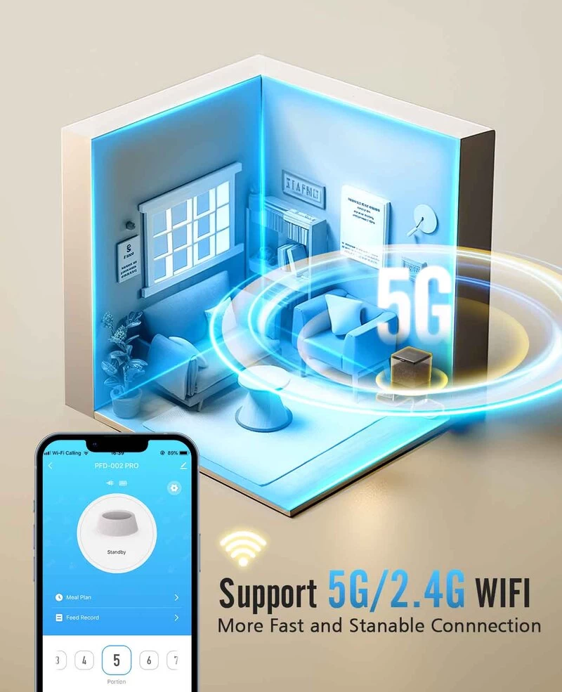Oneisall PFD-002 Pro Hỗ trợ kết nối 5G thoải mái trò chuyện thú cưng.