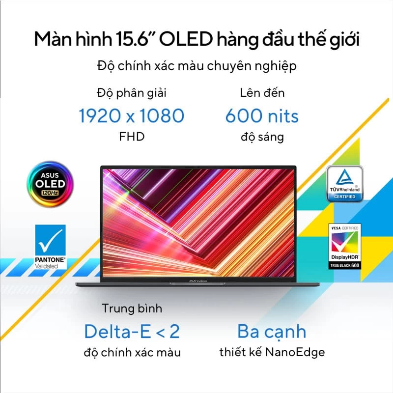 ASUS VivoBook 15 OLED A1505VA-L1491W Độ chính xác màu chuyên nghiệp