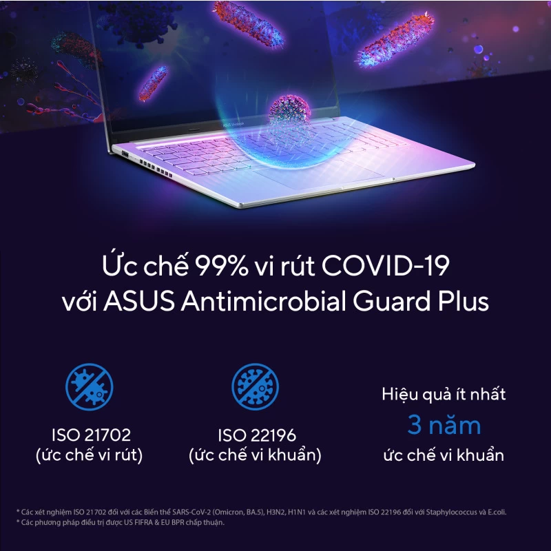 ASUS VivoBook 15 OLED A1505VA-L1491W Thiết kế mỏng nhẹ, độ bền đạt chuẩn quân đội