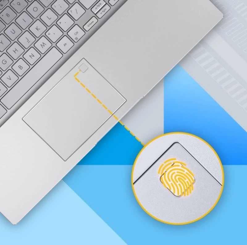 ASUS Vivobook 15 X1504VA Bảo mật với cảm biến vân tay.