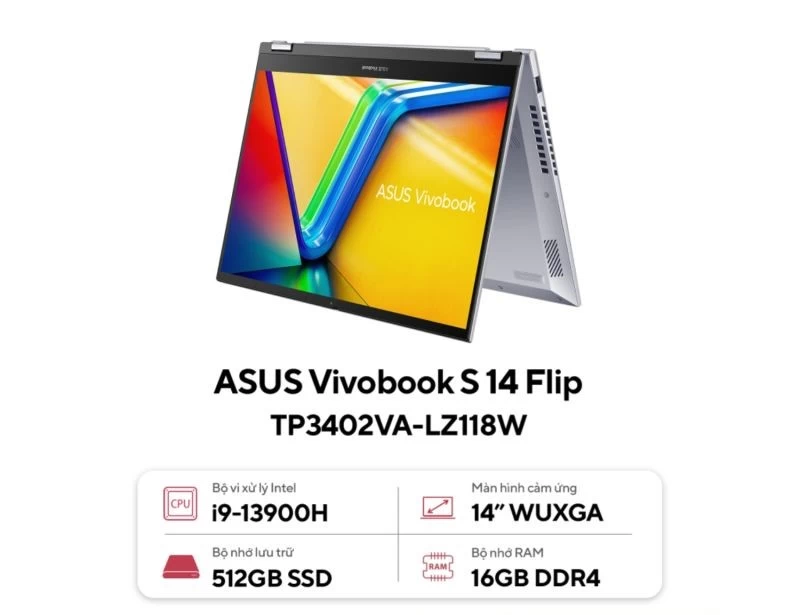 ASUS Vivobook S 14 Flip TP3402VA-LZ118W Thiết kế mỏng nhẹ và thời trang